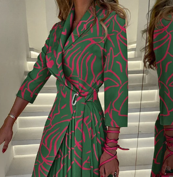 Heidi-Mode | Patchwork Goldfisch Print Blazer Kleid