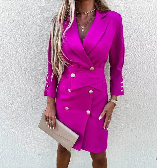 einfarbiges Blazer-Kleid im Büro-Stil