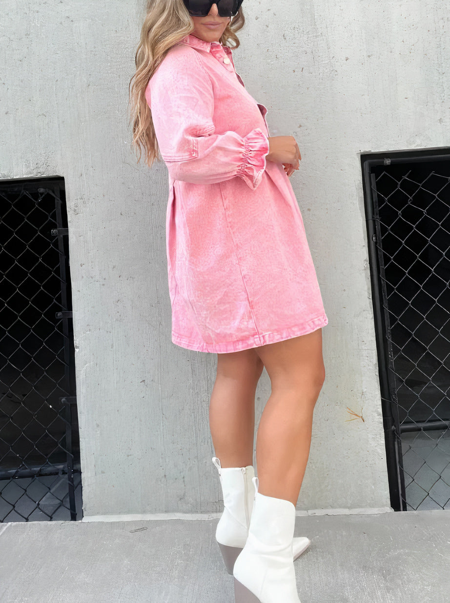 Chic | Denim jurk met lange mouwen