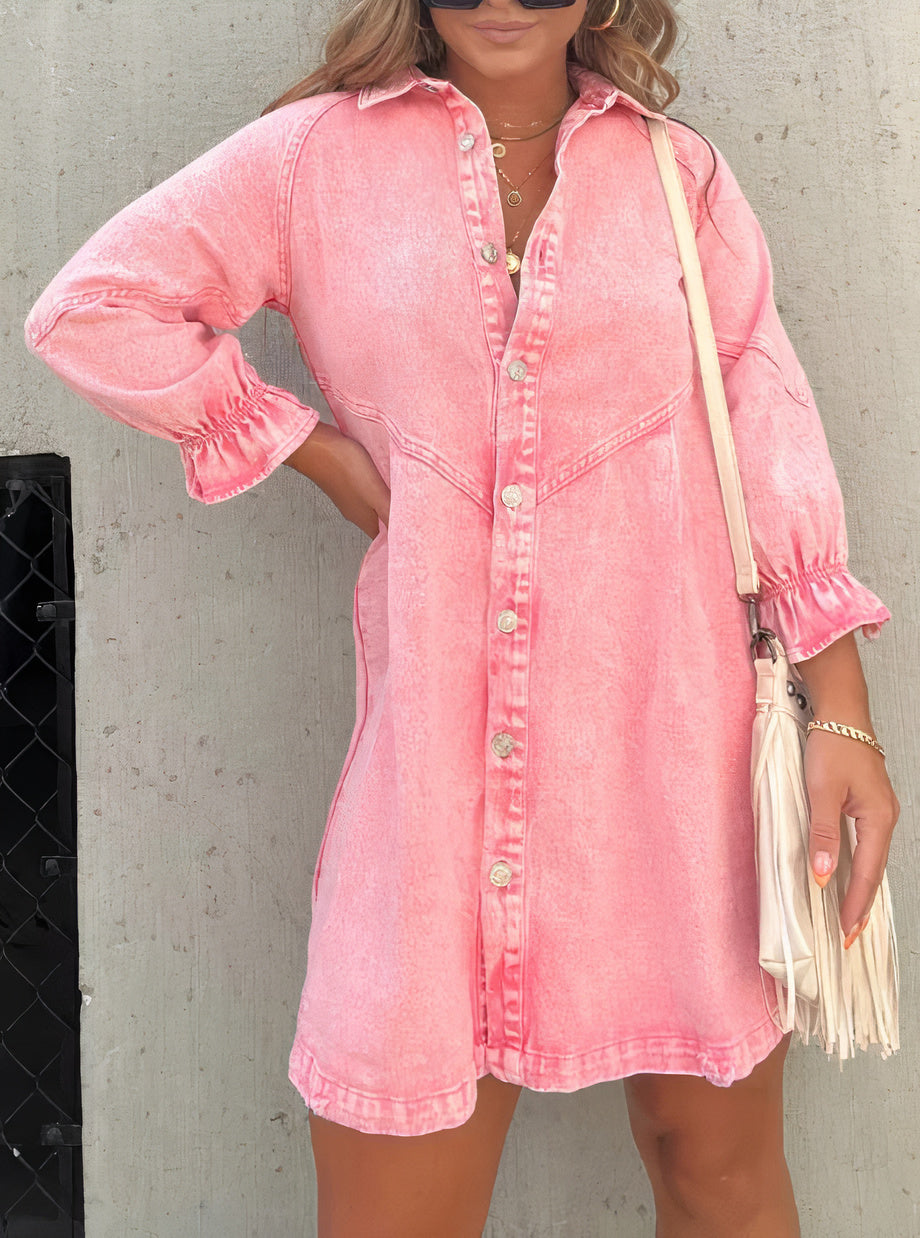 Chic | Denim jurk met lange mouwen
