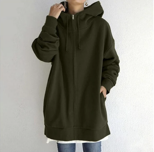 Heidi-Mode | Stijlvolle Pullover Met Capuchon En Ritssluiting