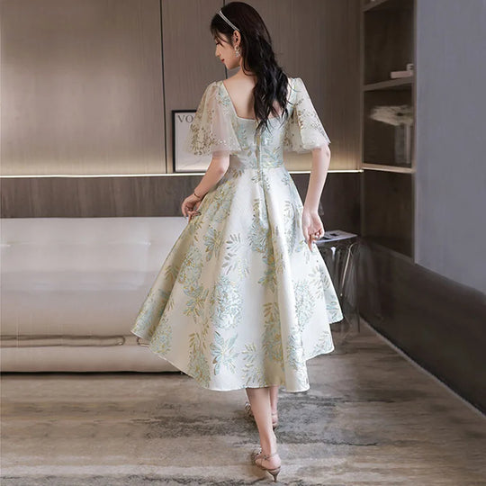 Heidi-Mode | Alltag Kann Tragen Französisches Kleid Blumig Heimkehr Kleider Kleid Kleine Bankett Prom Kleider für Besondere Anlässe