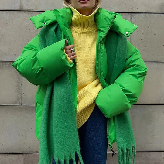 Heidi-Mode | Übergroße Pufferjacke - Winter Hoher Hals Kapuzen Design