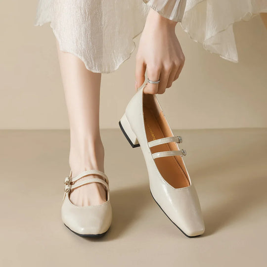 Heidi-Mode | Neue Frühling Damen Oberbekleidung Schuhe Quadrat Zehe Design Mary Jane Schuhe Damen Lässige Hohe Absätze Arbeitsboots Große Größen