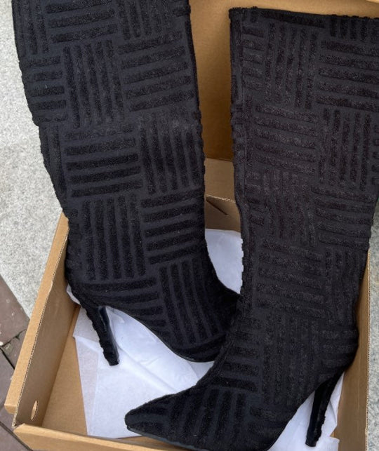 Heidi-Mode | PU-Muster Knielange Stiefel
