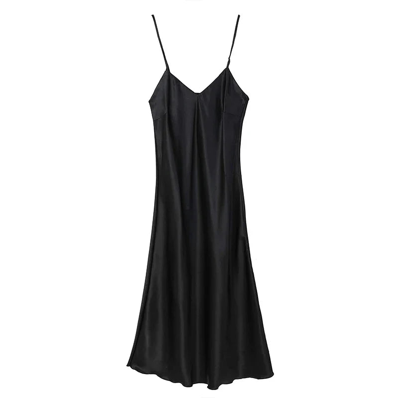 Heidi-Mode | Langes Satin Nachthemd Damen