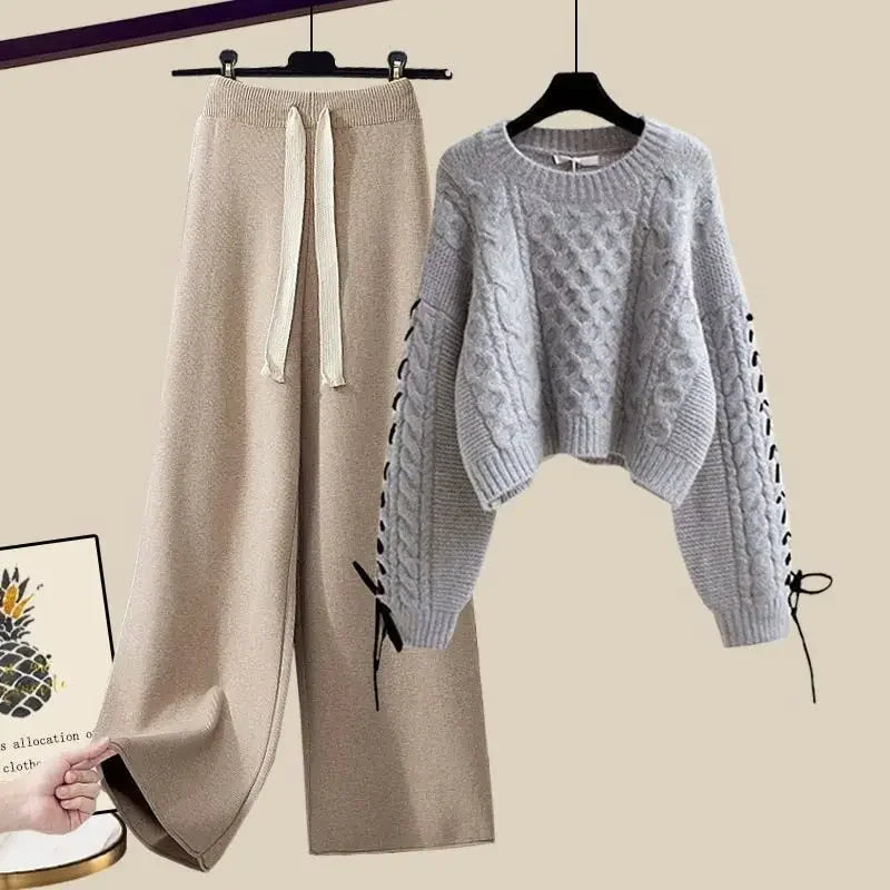 Heidi-Mode | Zweiteiliges Set für Frauen mit Pulli und Weitem, Bequemen und Warmen Hosen