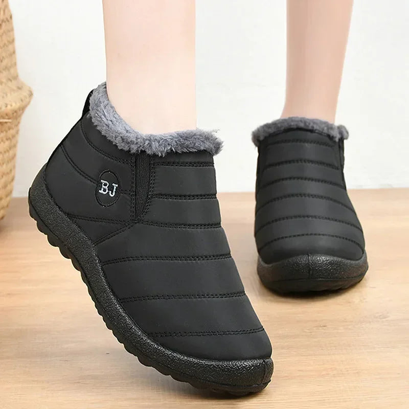 Heidi-Mode | Stiefeletten Gequiltet Slip on Wasserabweisend Plüsch Futter Langlebiger Sitz