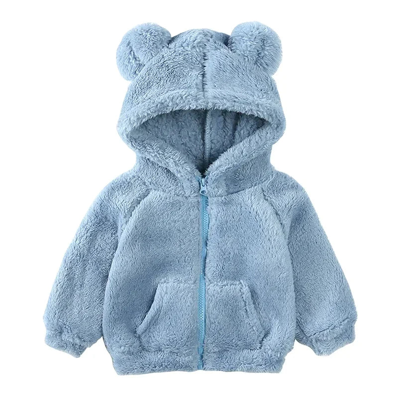 Heidi-Mode Comfort Modische Bären-Kinderjacke aus dickem Samt