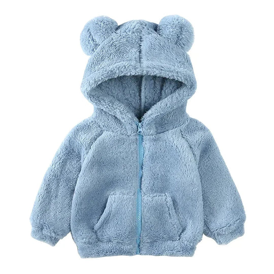 Heidi-Mode Comfort Modische Bären-Kinderjacke aus dickem Samt