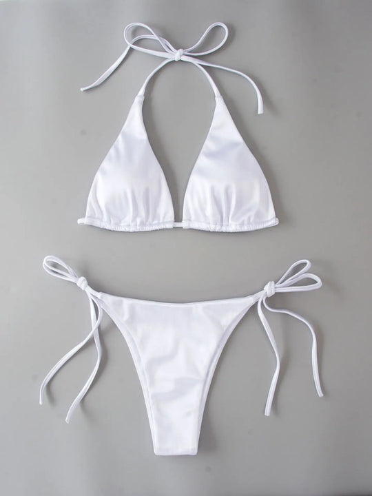 Heidi-Mode | Frauen Sexy Mikro Mini Bikini Thong Halter G String Bh Bikinis Set Badeanzug Rückenfrei Neu Badebekleidung Badeanzüge