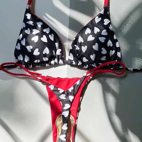 Heidi-Mode | Bademode Frauen Sexy Brasilianisches Bikini Set Slip Hohe Taille Badeanzug Leopard Print Zu Teilen Strandbekleidung Badehosen