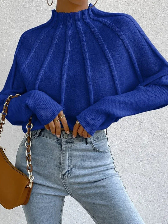 Heidi-Mode | Elegante Gebreide Trui Met Vleermuismouwen Voor Dames