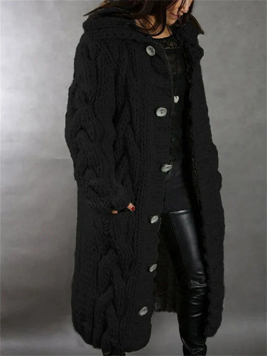 Heidi-Mode | Gemütliche Strickjacke mit Kapuze für Damen