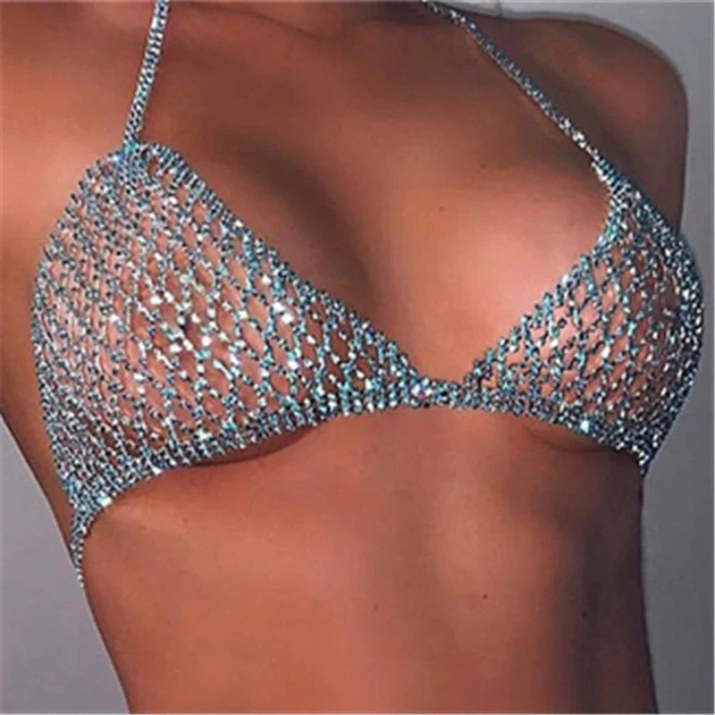 Heidi-Mode | Ibiza Grundlegend Rhinestone Body Chain Bh