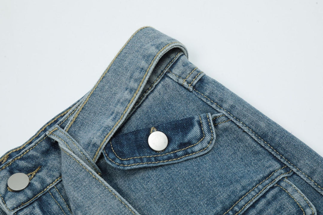 denim rok met meerdere zakken