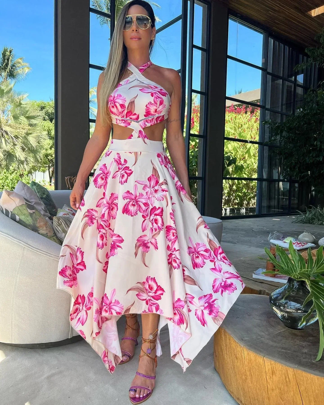 Heidi-Mode | Gedrucktes Kleid Boho Stil