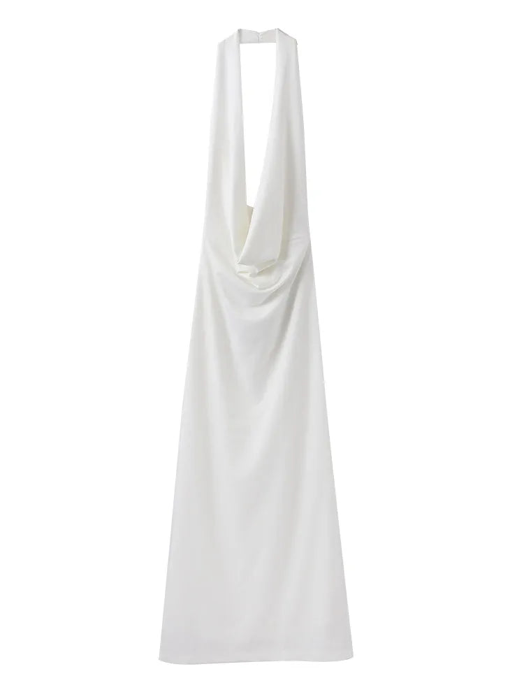 Heidi-Mode | Halter Offene V-Rückenlose Maxi Kleider
