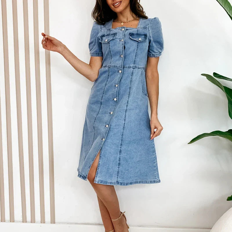 Bequem Schick Denim Kleid