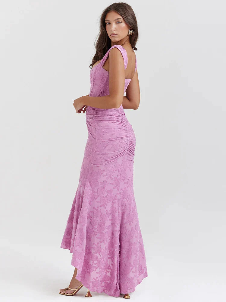 Heidi-Mode | Gerafftes Korsettkleid mit Tiefem Saum