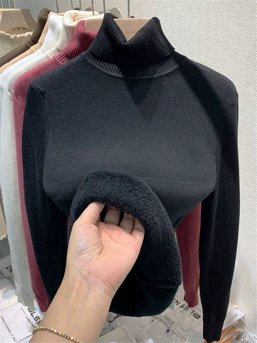 Elegante Pullover mit vollem Ärmeln und hohem Kragen