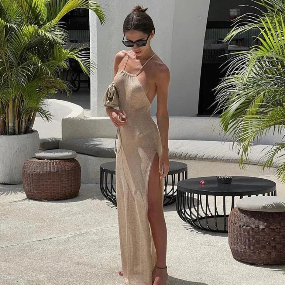 Heidi-Mode | Lange Strandkleid mit Schlitz