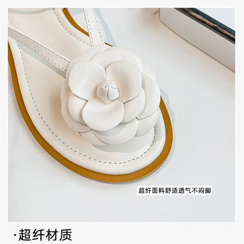 Heidi-Mode | Neue Sommer Damen Sandalen Modisches Blumenmuster Koreanischer Stil Festliche und Arbeitskleidung Damen Lässige Flache Schuhe Große Größen
