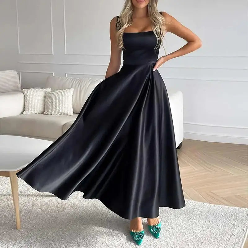 Heidi-Mode | Modernes Ärmelloses Maxikleid mit Hoher Taille für Frauen