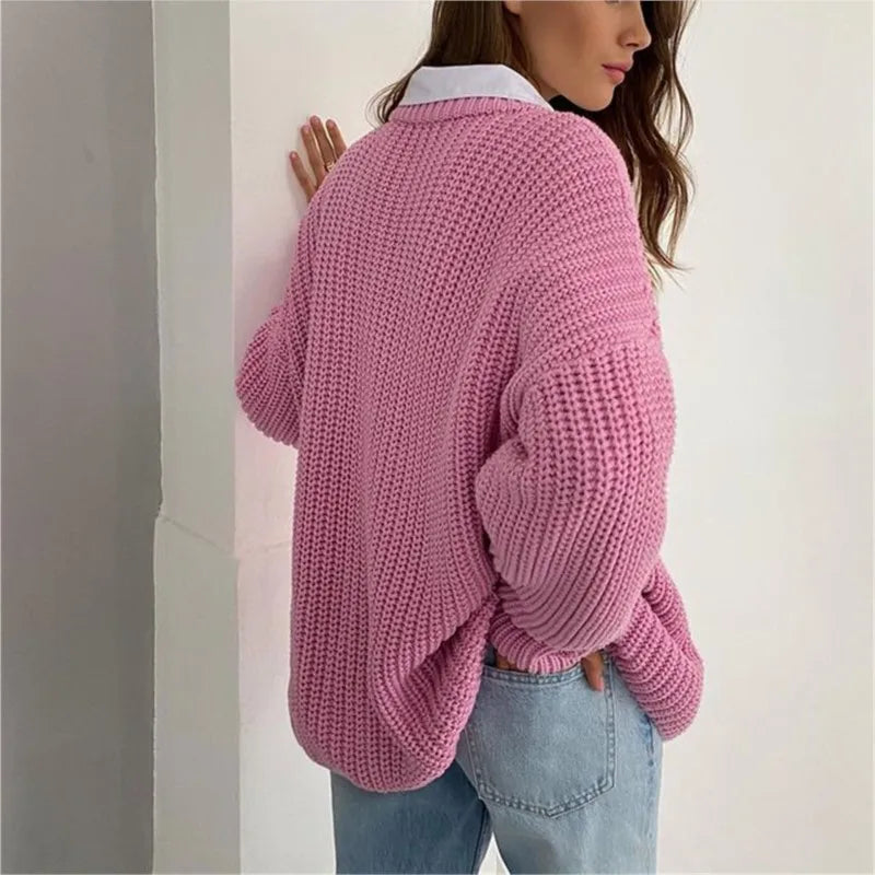 Heidi-Mode | Eleganter O-Hals Strickpullover