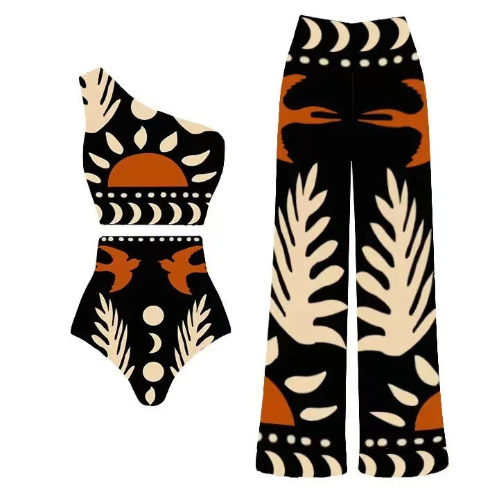 Heidi-Mode | Europa und Usa Neue Badeshorts Retro Gedruckte Mesh Hosen Bikini Konservative Damen Badeanzug