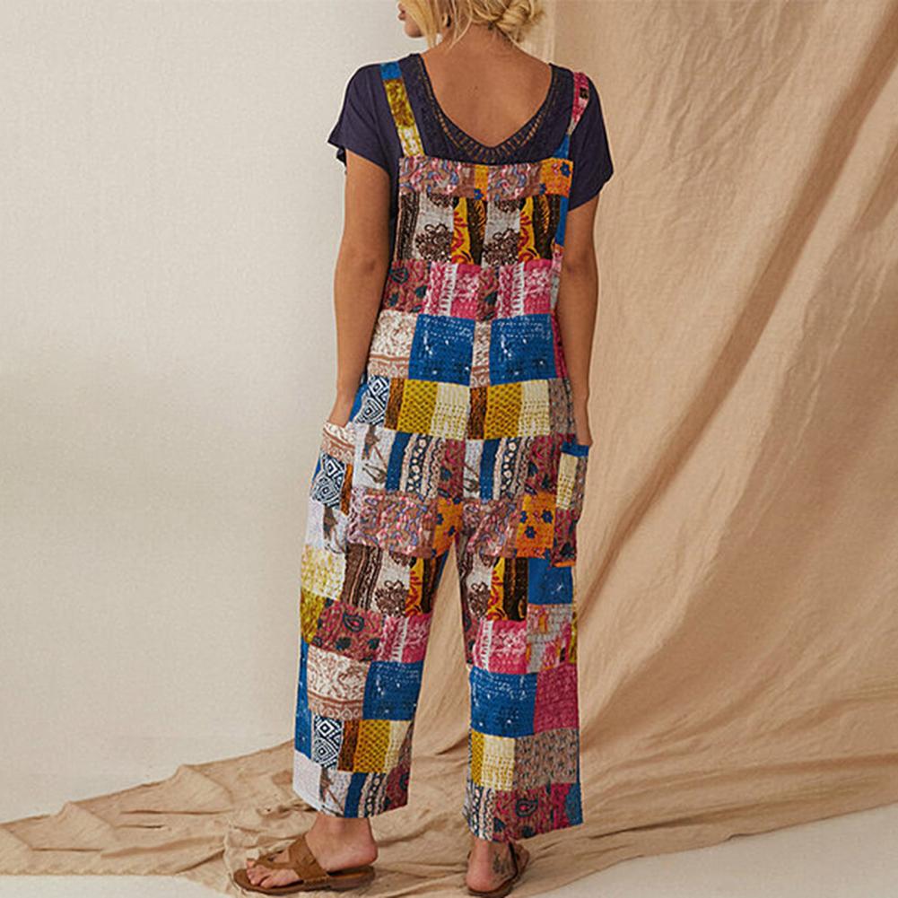 Heidi - Vintage-Print Weites Bein Jumpsuit