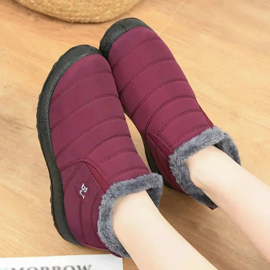 Heidi-Mode | Stiefeletten Gequiltet Slip on Wasserabweisend Plüsch Futter Langlebiger Sitz
