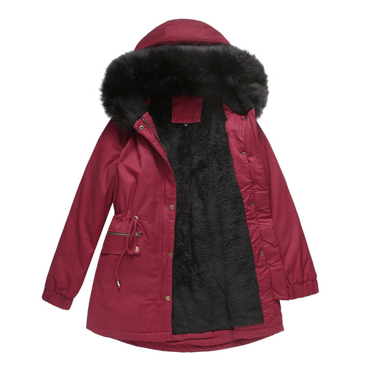Heidi-Mode | Damenjacke für Halblangen Parka mit Schickem Pelzkragen