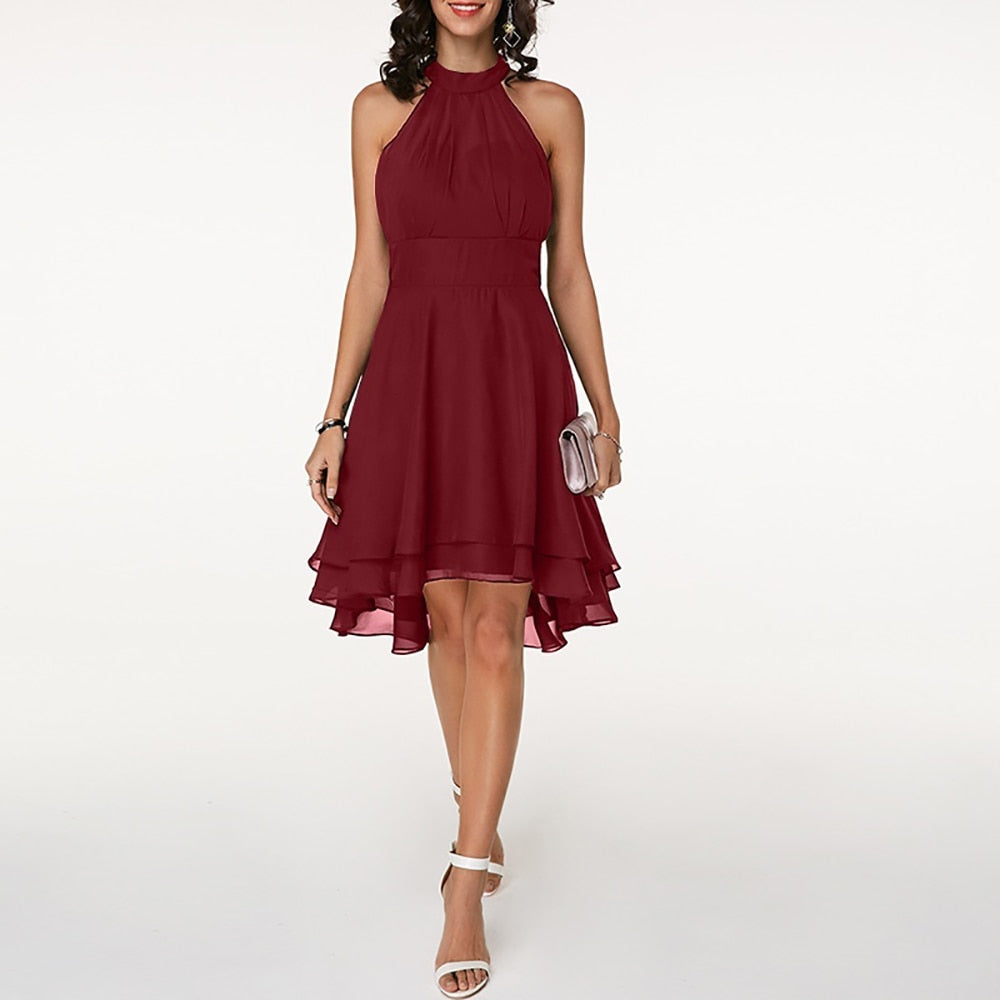 Heidi-Mode | Damen Kleid mit Rüschen Neckholder