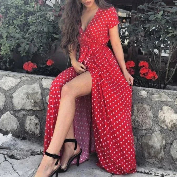 Heidi-Mode | Langes Kleid mit Schlitz