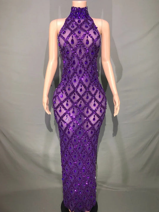 Heidi-Mode | Strass Netz Abend Ballkleid