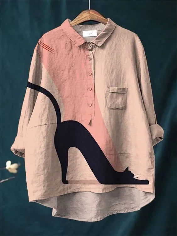 Heidi-Mode | Katzenkunst Auf Weißem T-Shirt