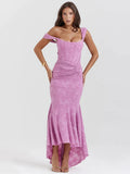Heidi-Mode | Gerafftes Korsettkleid mit Tiefem Saum