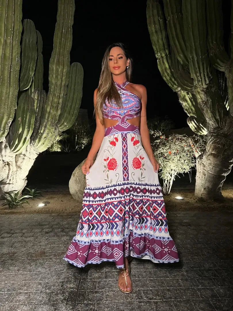 Heidi-Mode | Gedrucktes Kleid Boho Stil