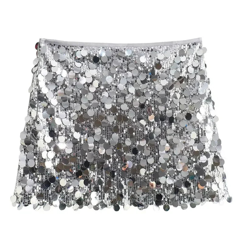 Heidi-Mode | Rock Damen Kurz Glitzerrock