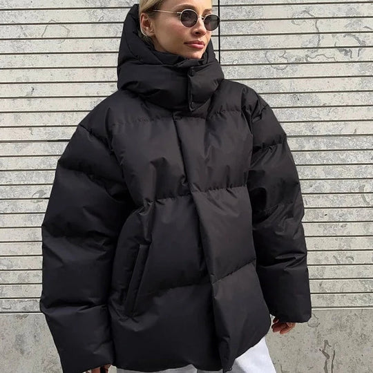 Heidi-Mode | Übergroße Pufferjacke - Winter Hoher Hals Kapuzen Design