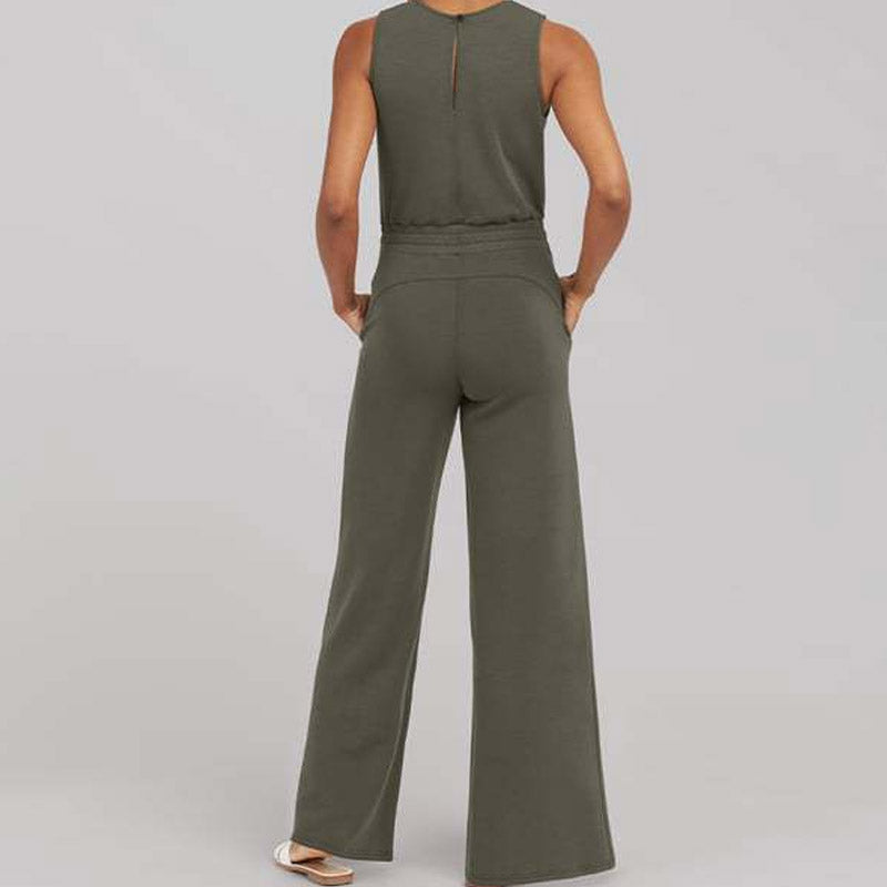 lockerer ärmelloser Jumpsuit mit weitem Bein