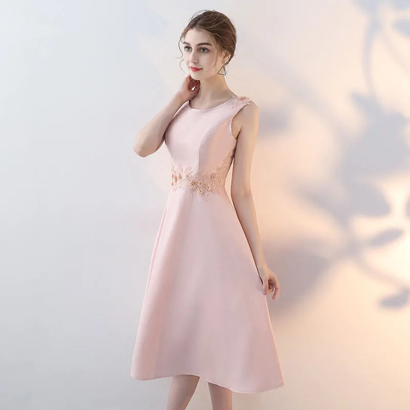 Heidi-Mode | Luxus Abendkleider Pink Festkleid Koreanische Mittelänge Elegantes Brautjungfernkleid für Frauen