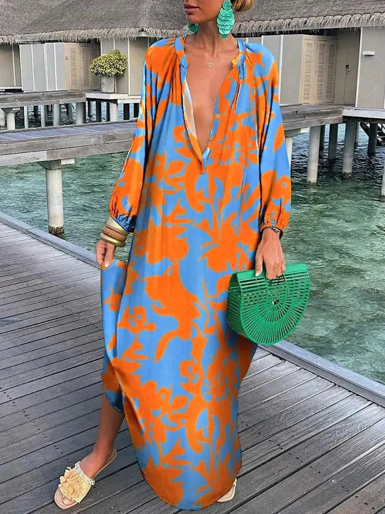 Heidi-Mode | Damen Tiefer V-Ausschnitt Dress