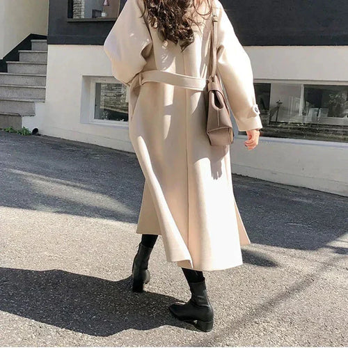 Heidi-Mode | Langer Gürtelt trenchcoat - Elegante Winteroberbekleidung
