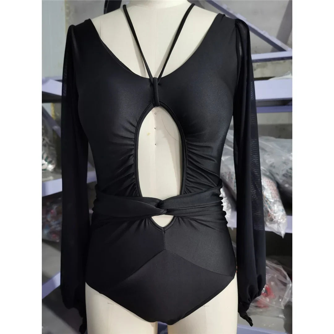Heidi-Mode | Cut Out Langarm Einteiler Badeanzüge