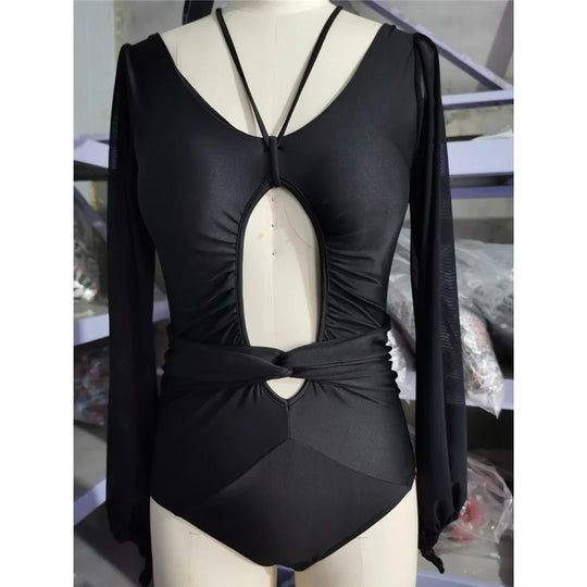 Heidi-Mode | Cut Out Langarm Einteiler Badeanzüge