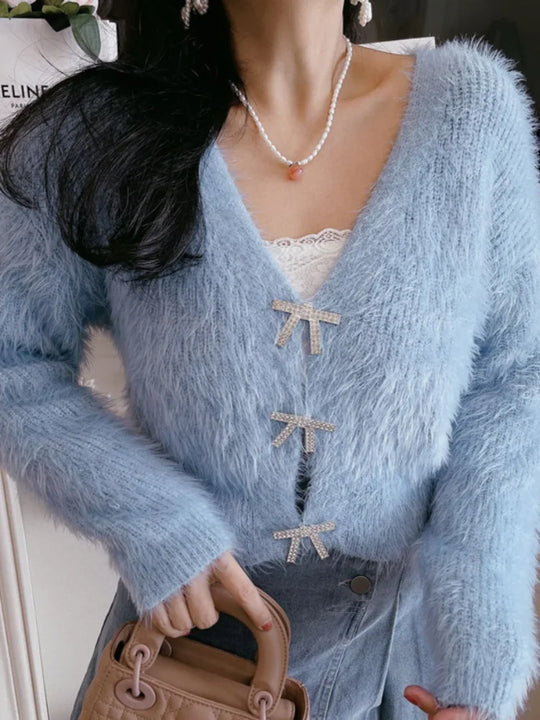 Heidi-Mode | Damen Strick-Cardigan In Grün Und Rosa