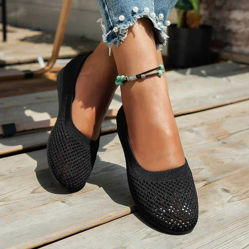 Heidi-Mode | Bequeme Mesh Ballerinas