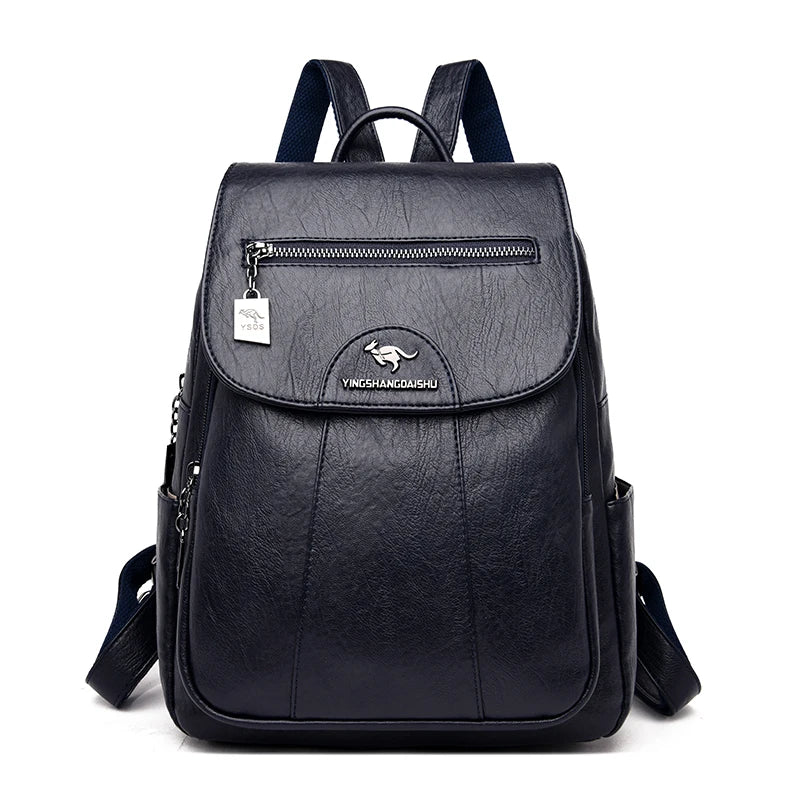 Heidi-Mode | Diebstahlsicherer Lederrucksack mit Großem Fassungsvermögen für Damen